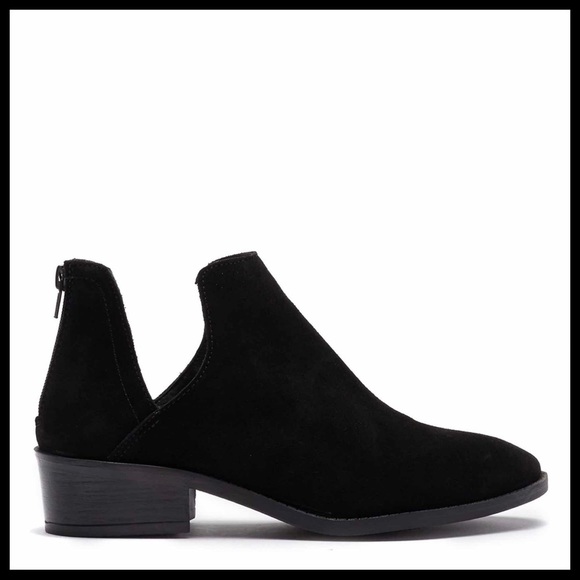 STEVE MADDEN ANKLE BOOTIES BLACK SUEDE BOOTS A2C - Picture 5 of 8